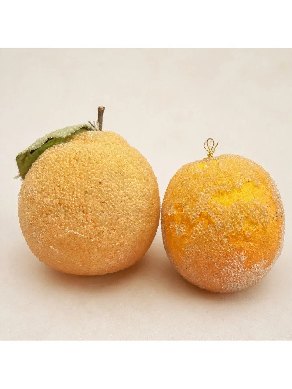 Vintage Sugared Fruit Ornaments – Set of 7 Beaded Christmas Decorations